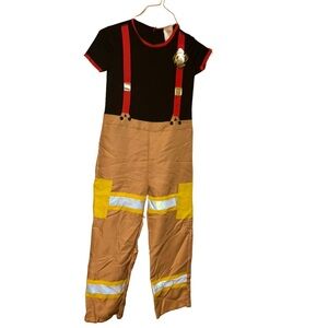 Kids fireman jumpsuit Halloween costume firefighter size M 7/8